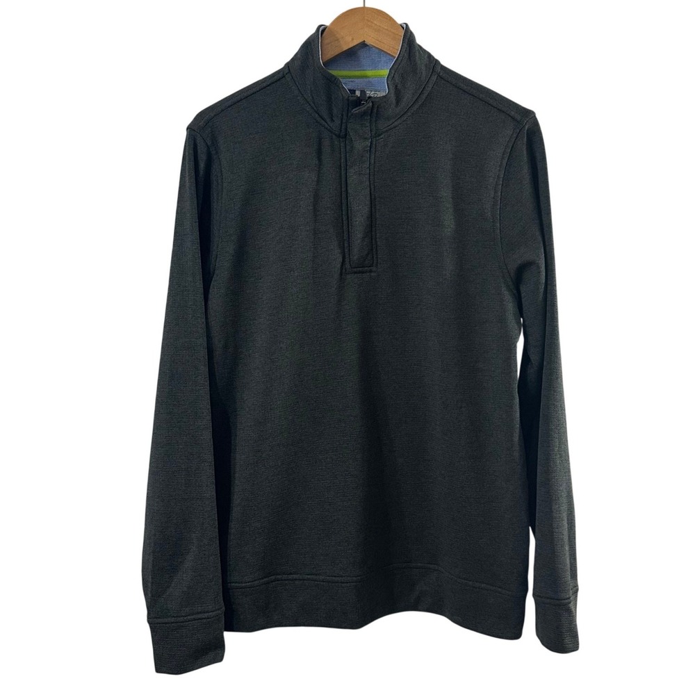 TailorByrd Performance Mens Medium Charcoal Gray Quarter Zip Pullover Sweater